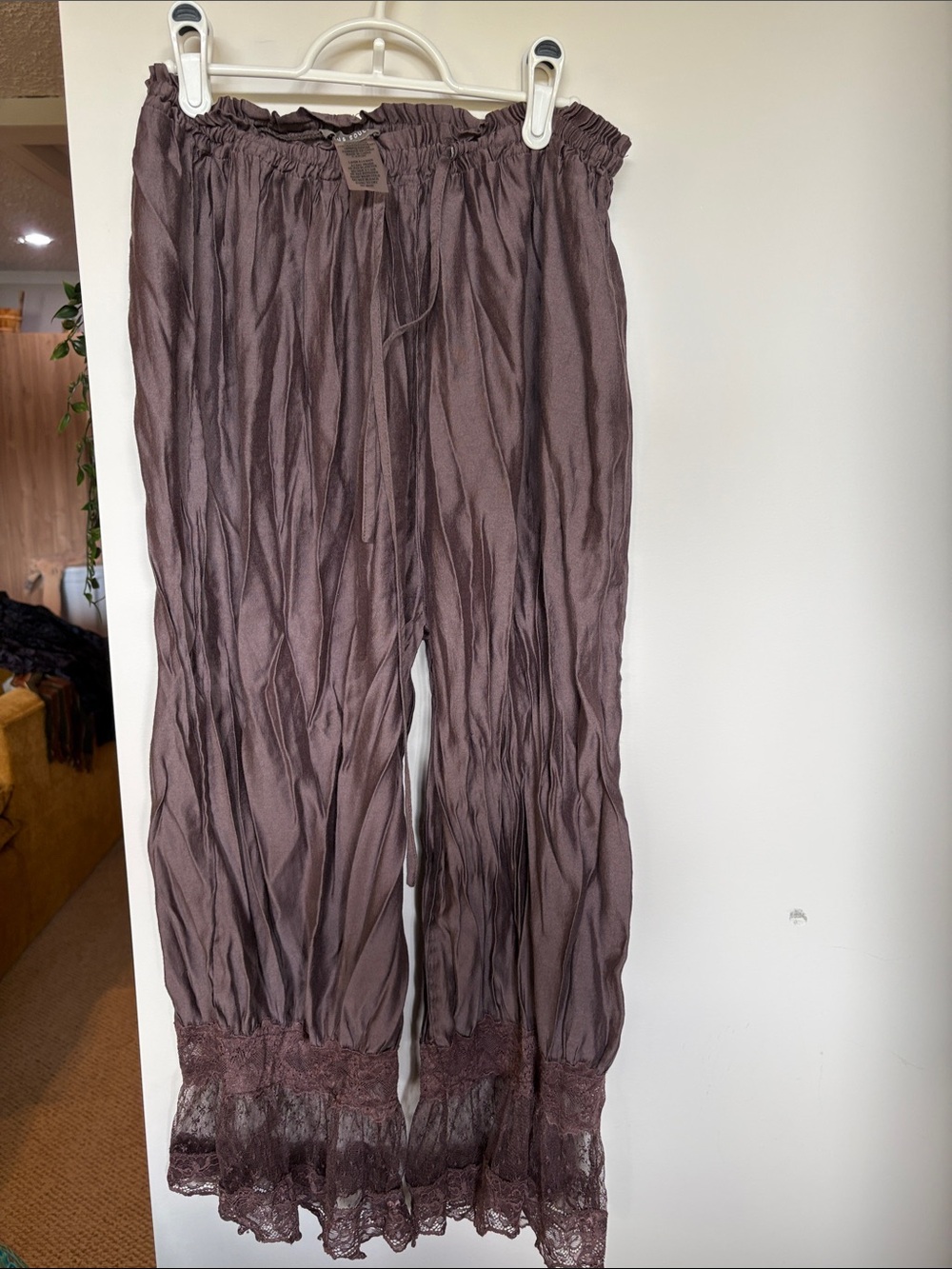 Sans Souci Simons Brown Lace Trim Boho Pants